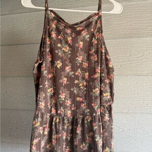 Maurices Floral Brown Tank Top